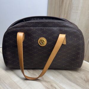 Brown Designer Handbag with Tan Straps